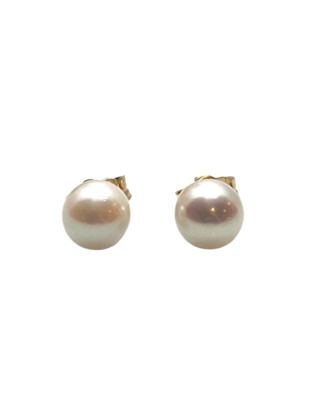 14K Yellow Gold Pearl Stud Earrings #25777